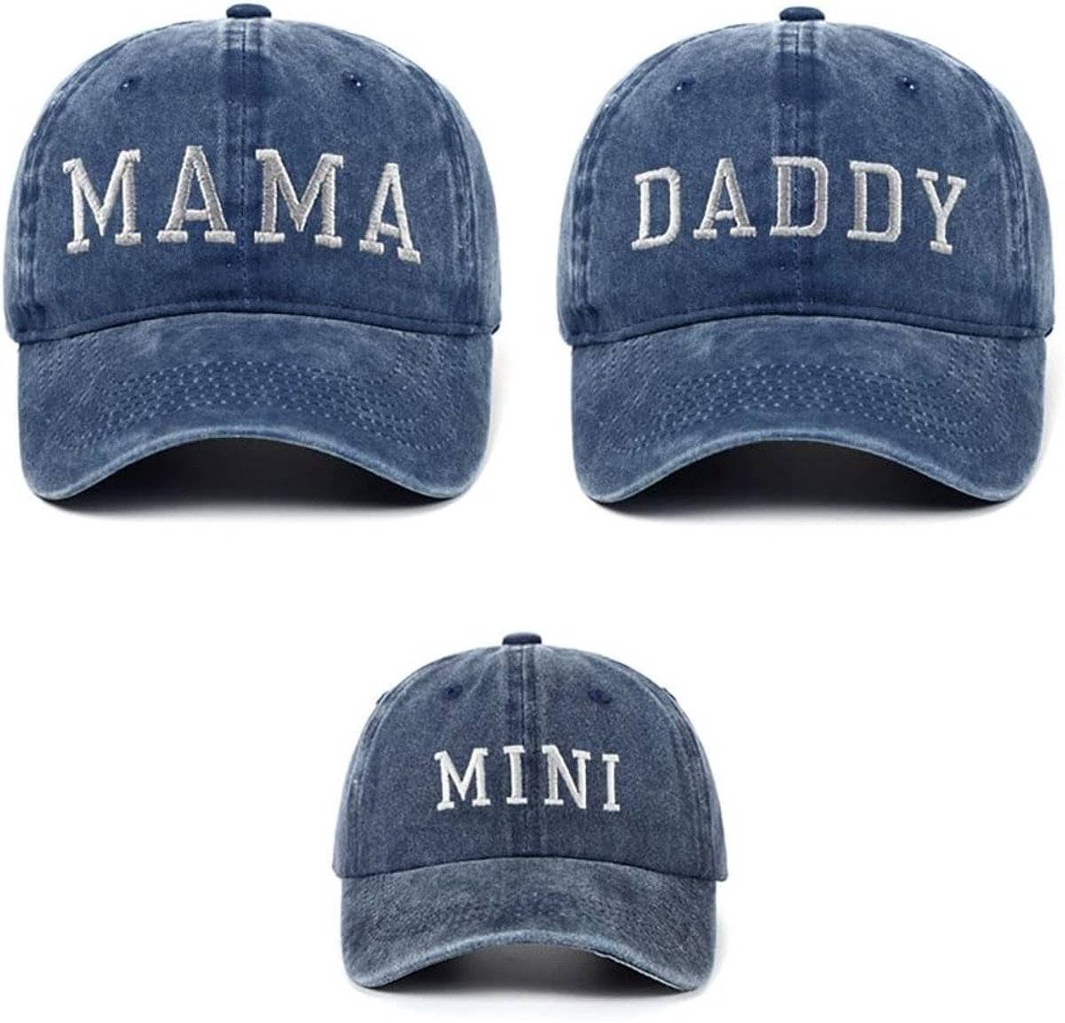 Set van 2 muts Mama Mini Hoeden Baseball Caps Geborduurd Honkbalpetten Katoen Familiehoeden Honkbalpet Verstelbare Bijpassende Familie Hoeden Set voor Mama Dochter Zoon