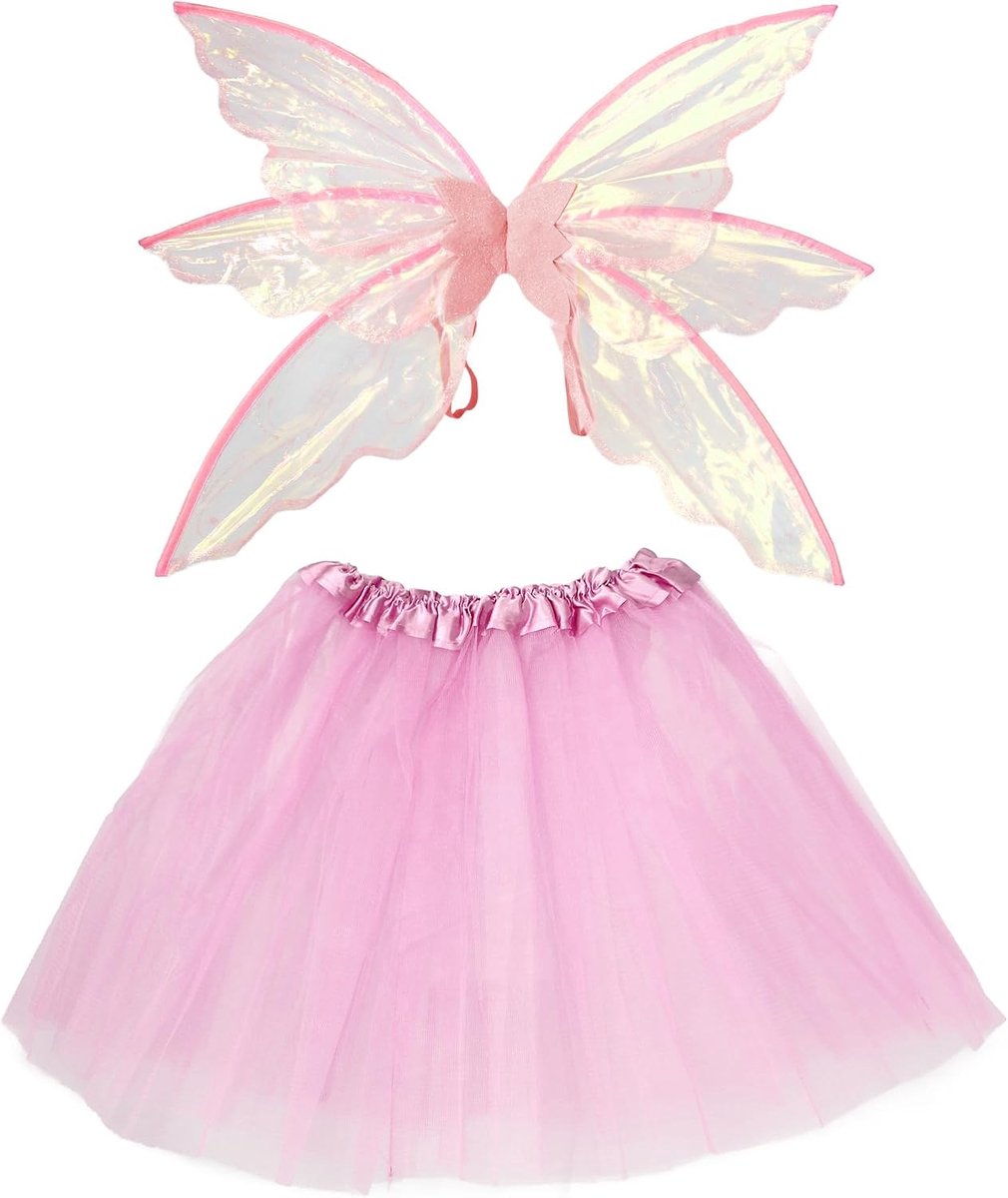 Feeënkostuum voor dames, grote vlindervleugels met gelaagde tule rok, elfenprinses stijl voor Halloween, carnaval, fantasy-party