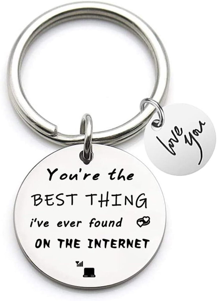 Geschenken sleutelhanger voor vriend vriendin echtgenoot vrouw vrouw tiener jongen meisje online vergadering sleutelhanger verjaardag verjaardag geschenken