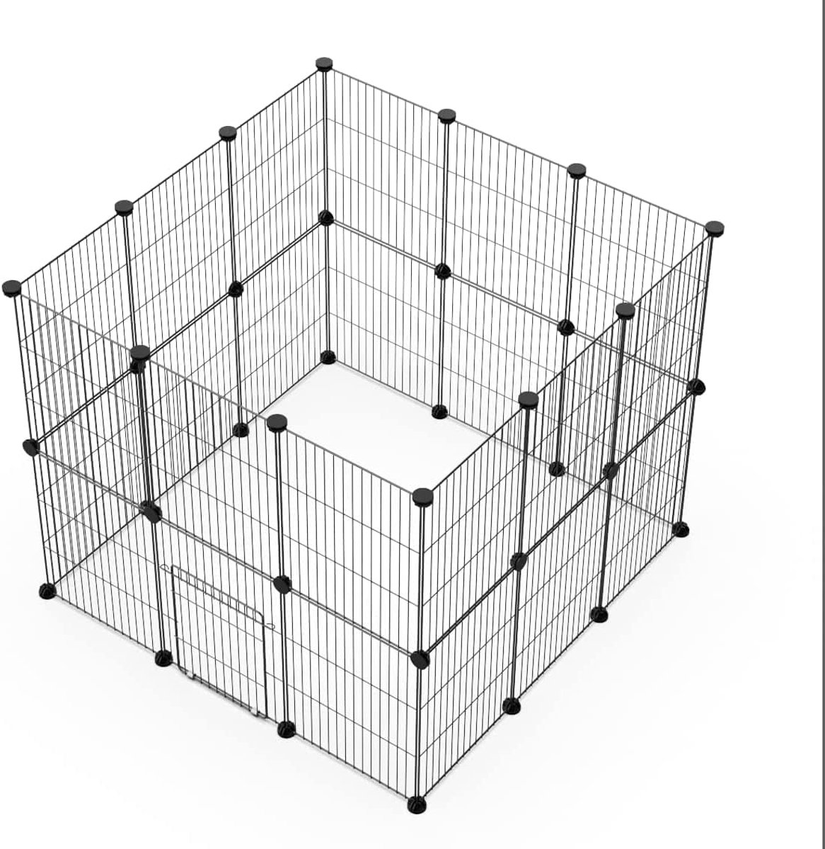 Hok voor kleine dieren, llaypen met deur, omheining voor hamsters, konijnen, cavia's, 43 x 32, 24 stuks
