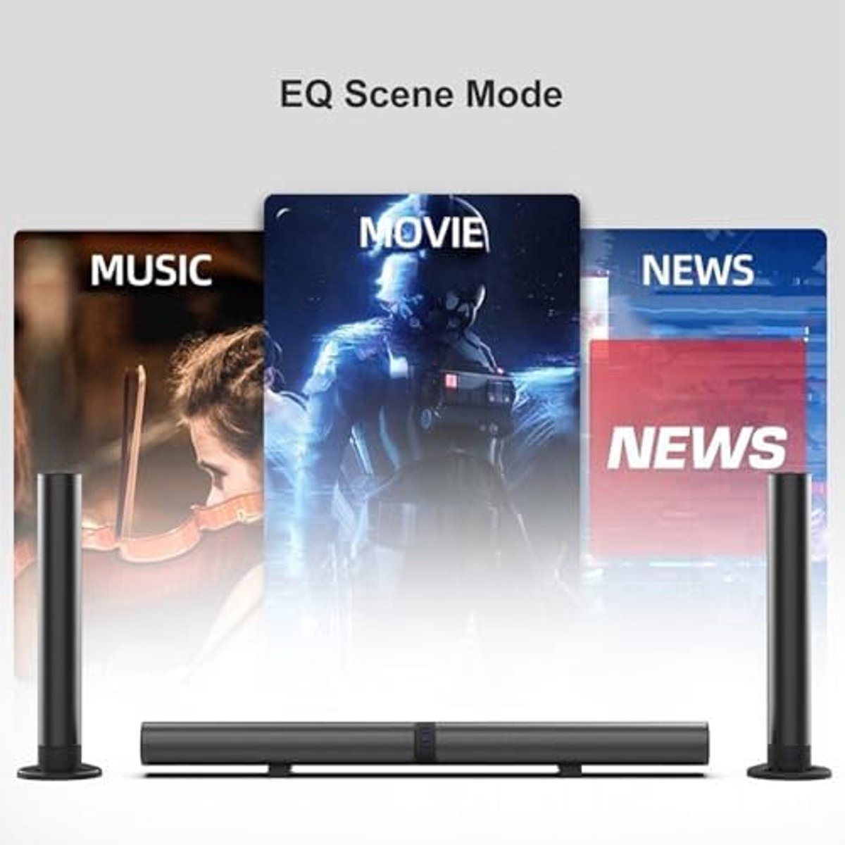 Soundbars voor Tv, 40W Subwoofer 3D Stereo Surround Sound Thuisbioscoop Bluetooth-Luidspreker TV-Luidspreker, Scheidbare Luidspreker Soundbar voor Thuis