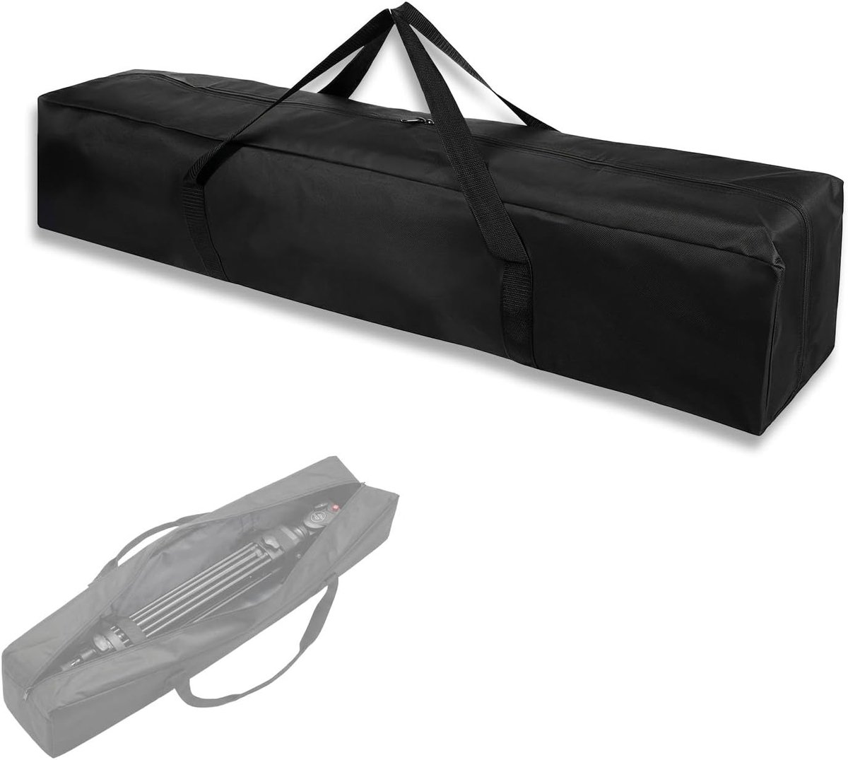 Statieftas met ritssluiting, 120 x 20 x 20 cm, draagtas voor statief, waterdichte beschermhoes voor tentstokken, campinguitrusting, accessoires voor caravans en statieven, Zwart, 140cm