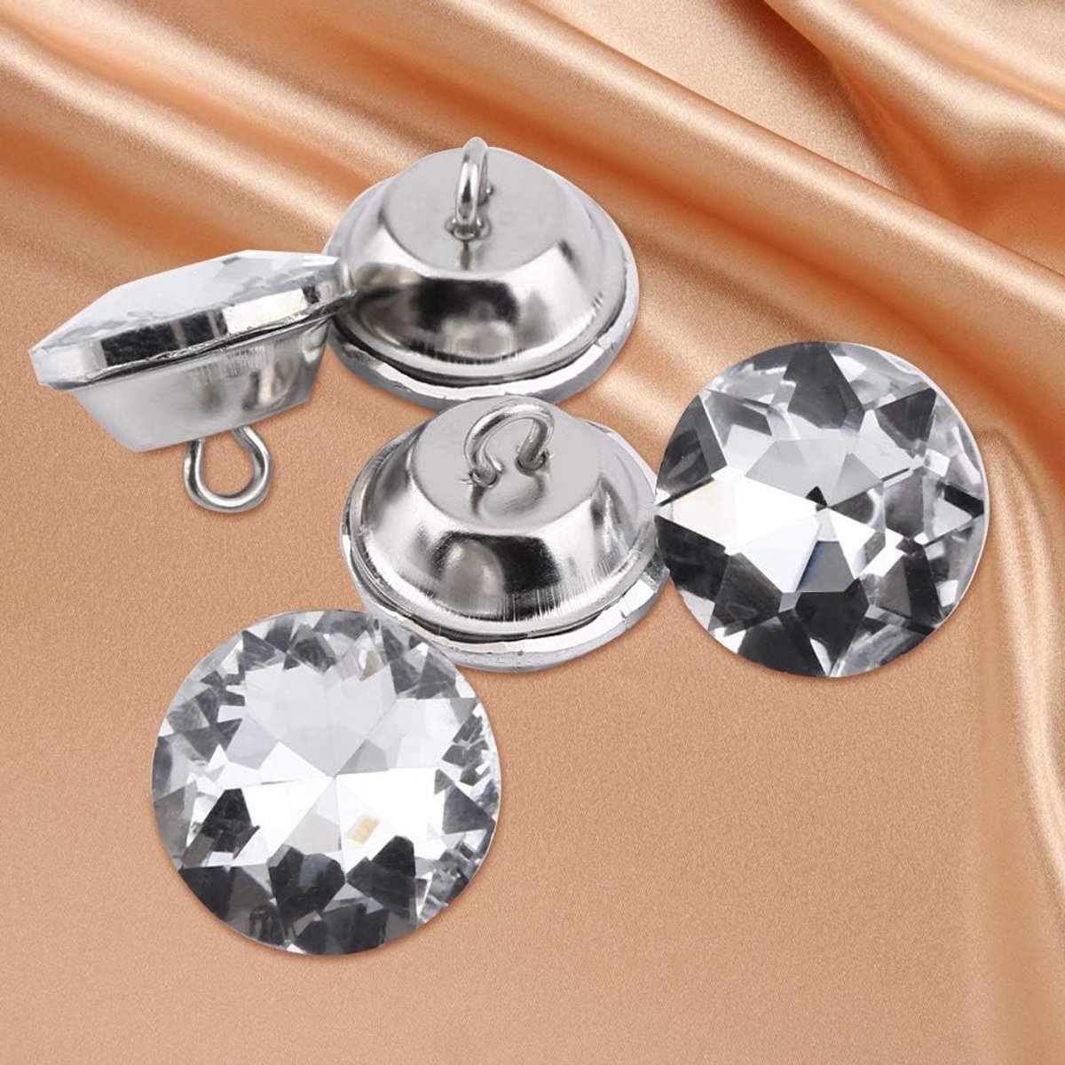 Knopen van acryl met metalen ring voor naaien, kleding, bank, bekleding, scrapbooking, wanddecoratie, handwerk, maken van