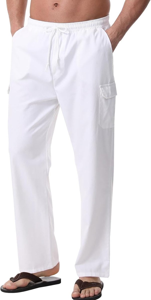 broek voor heren, lichtgewicht yogabroek, elastische taille, rechte benen, casual broek