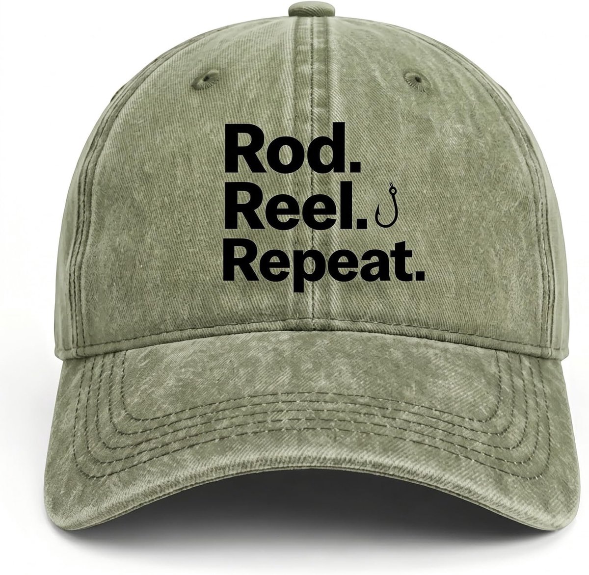 Gift Cap Rod. Reel. Repeat. - Olijfgroene honkbalpet voor vissers - Grappige vishoed voor mannen en buitenfans