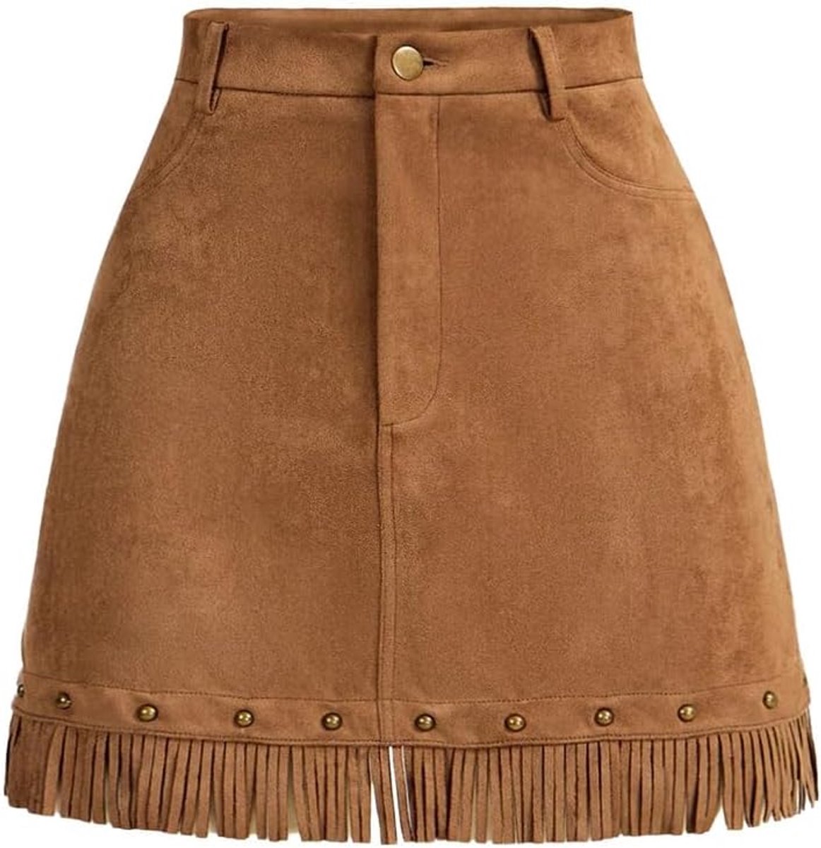 Damesrok met franjes, kunstsuède, western, cowgirl, wikkelrok, hoge taille, vrijetijdsrok, minirok voor uitstapjes, westernkleding, fotoshoots, club, hippie, rockmuziek, dagelijks gebruik