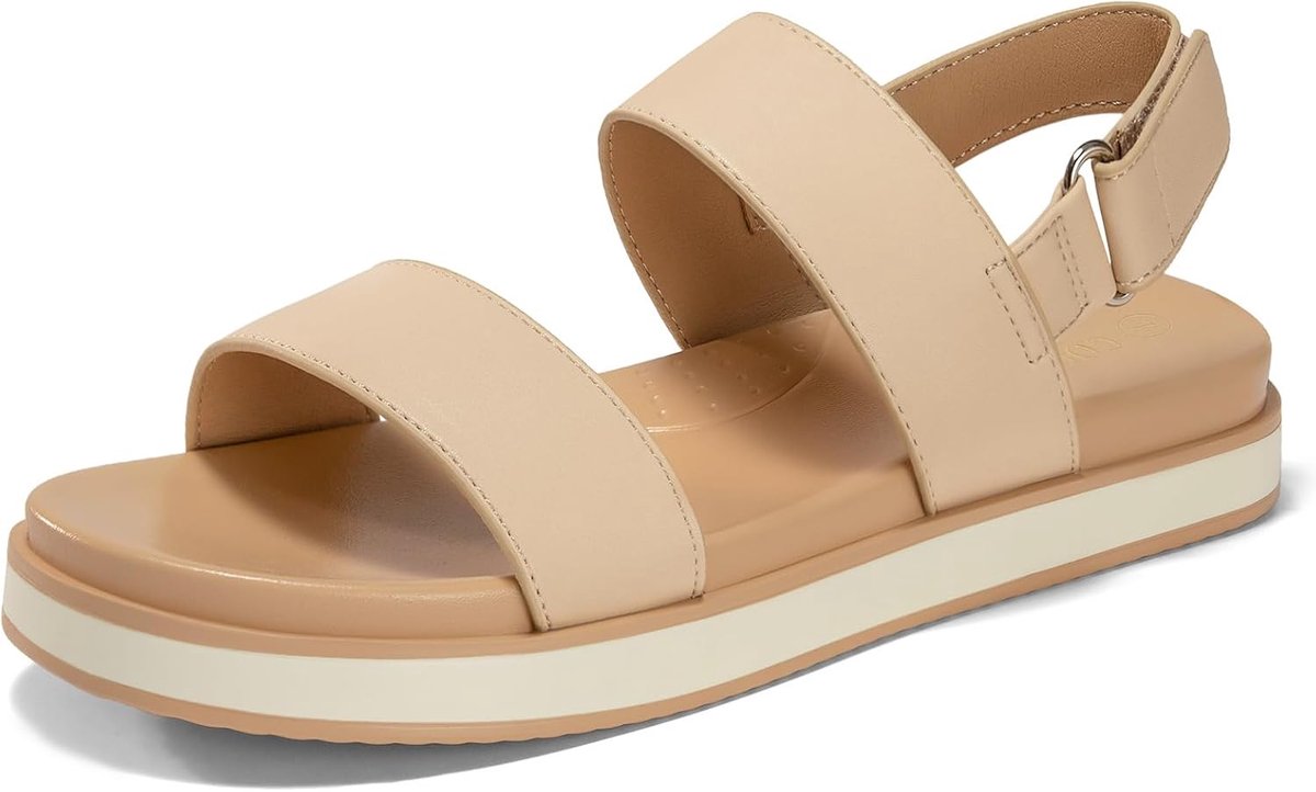 Dames sandalen voor de zomer, verstelbaar, met riem, platte zool, ondersteuning van de voetboog