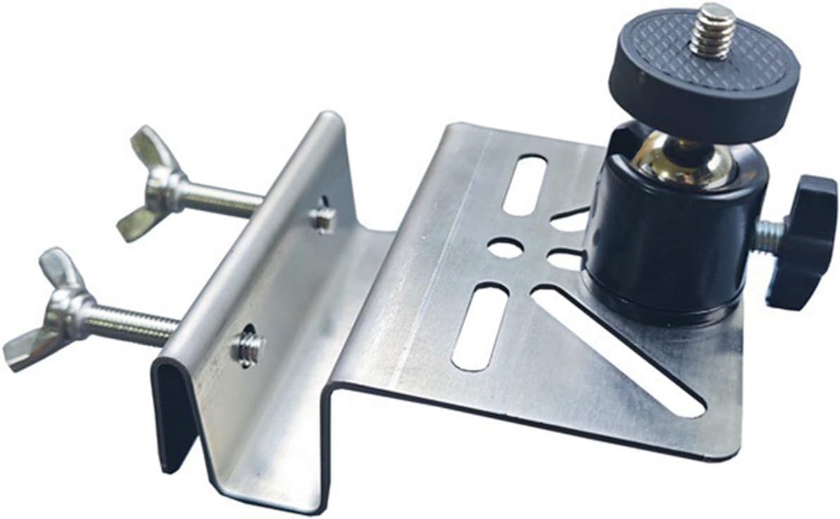 outdoor-camerahouder, dakgoothouder, roestvrijstalen houder, dakgoothaak, 360° draaibaar, compatibel met 1/4 inch schroefcamera, dakgoothouder, voor camera's op zonne-energie