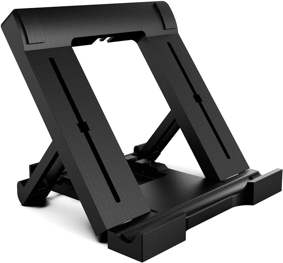 Tabletstandaard, telefoonhouder, telefoon tabletstandaard verstelbare houder compatibel voor 7-10 inch tablet, geschikt voor alle mobiele telefoons - zwart