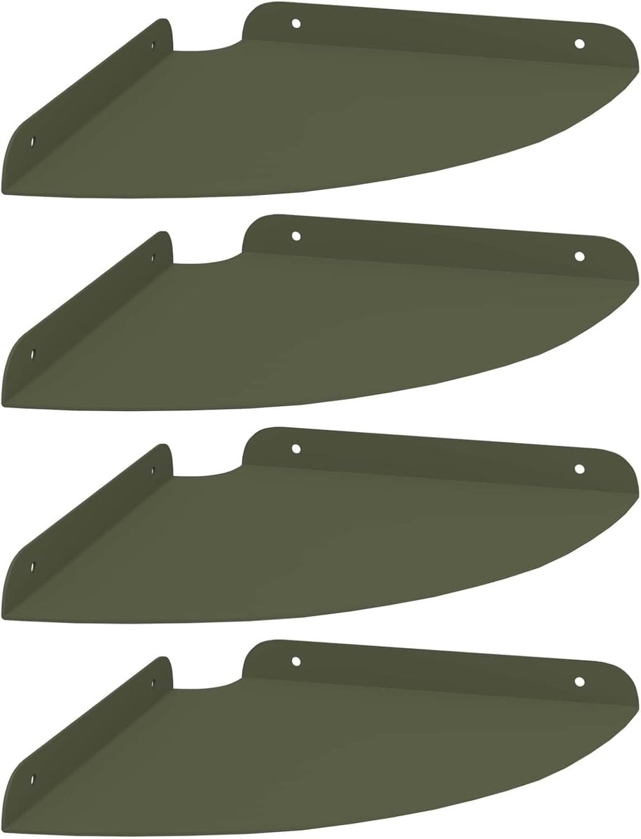 Zwevende hoekplank, staal, 4 stuks