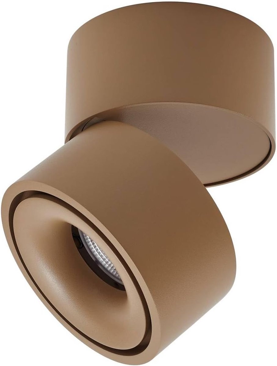 LED plafondlamp Rotari (modern) in Bruin uit aluminium o.a. voor hal, inclusief lichtbron - plafondspot plafonnière plafondverlichting