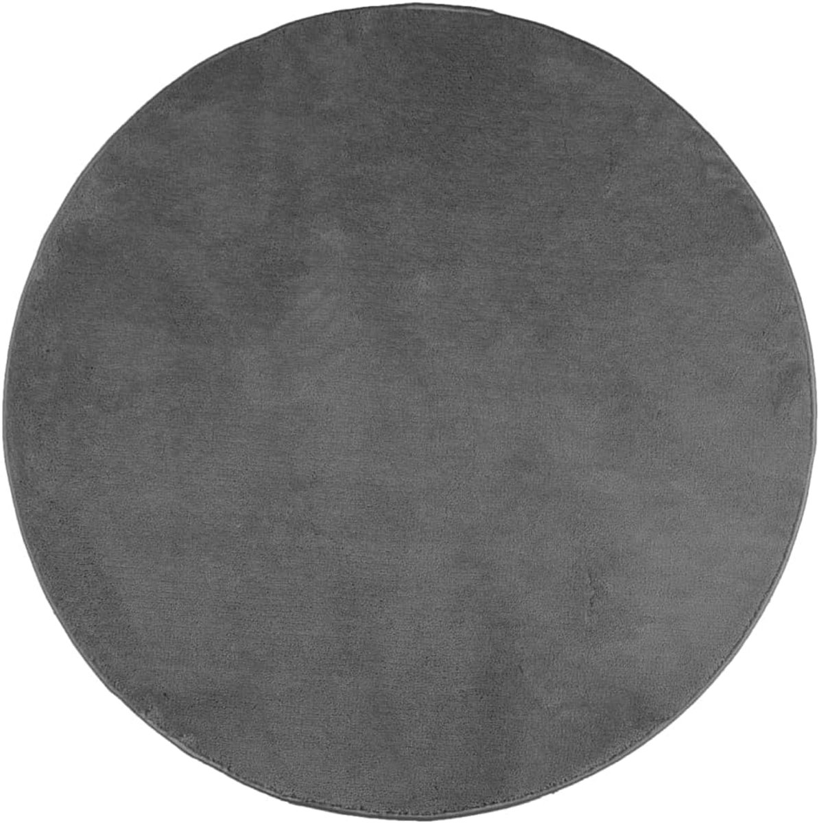 Tapijt, antraciet, diameter 160 cm, zacht polyester vloerbedekking voor woonkamer, slaapkamer en kantoor, behaaglijke teddylook, onderhoudsvriendelijk en opvouwbaar