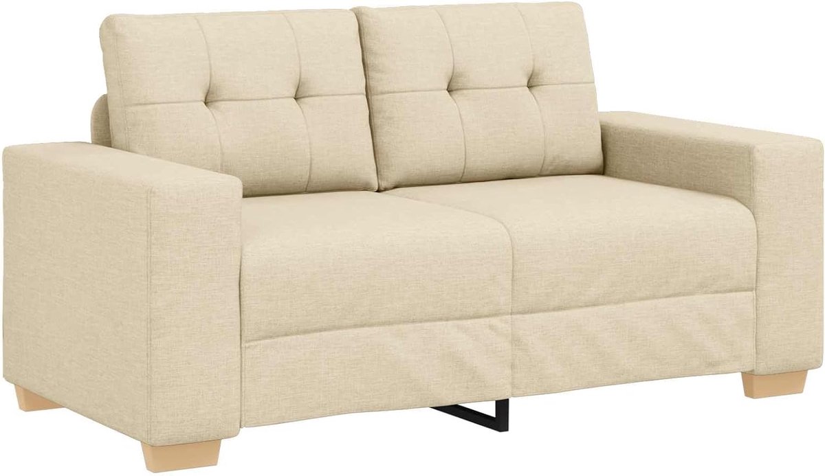 Crème 120 cm stof Loveseat relaxbank met duurzaam polyesterweefsel voor buitengewoon comfort en stijl in de woonkamer