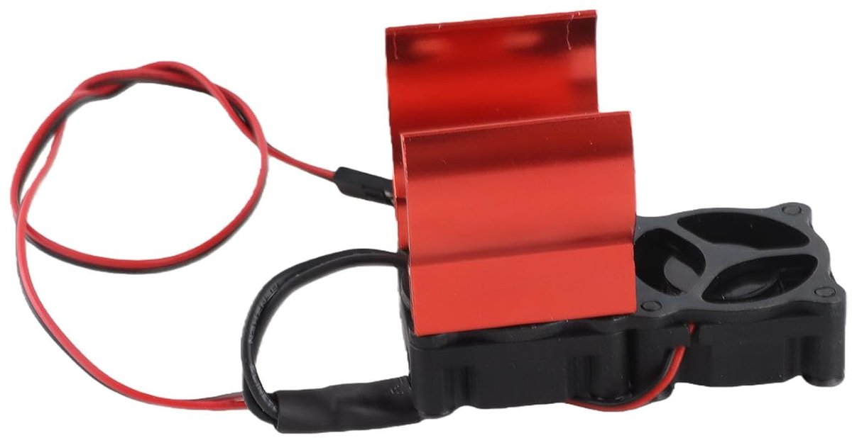 RC Koelventilator Koellichaam, 60 Mm RC Elektromotor Koellichaam Met Dubbele Ventilator, 540/545/550 Motor Koellichaam voor Hpi/Hsp/Axial 1/10 Rc Model Car(rood)