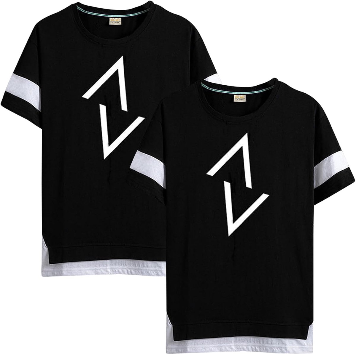 T-shirts 2-Pack Katoen, Korte Mouwen met Print Casual