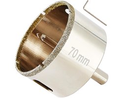 2 3/4 inch diamantgatenzaag met pilotenbit, DaduoRi 5 3/4 inch tegelboren voor graniet, keramiek, porseleinen tegels, marmer, glas, stenen, 1 1/2 inch zaagdiepte voor dikke werkbladen (70 mm)