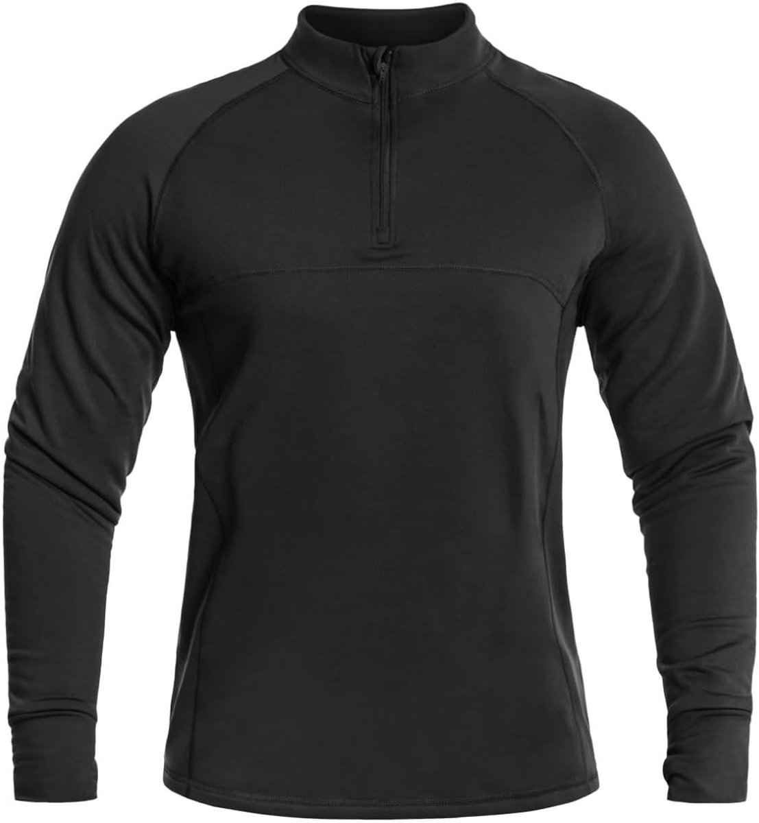 Wear Tactical Level 2 Thermoactief T-shirt, met ritssluiting, hoge kraag, ademend en elastisch, voor outdoor-activiteiten en survival, polyester/elastaan