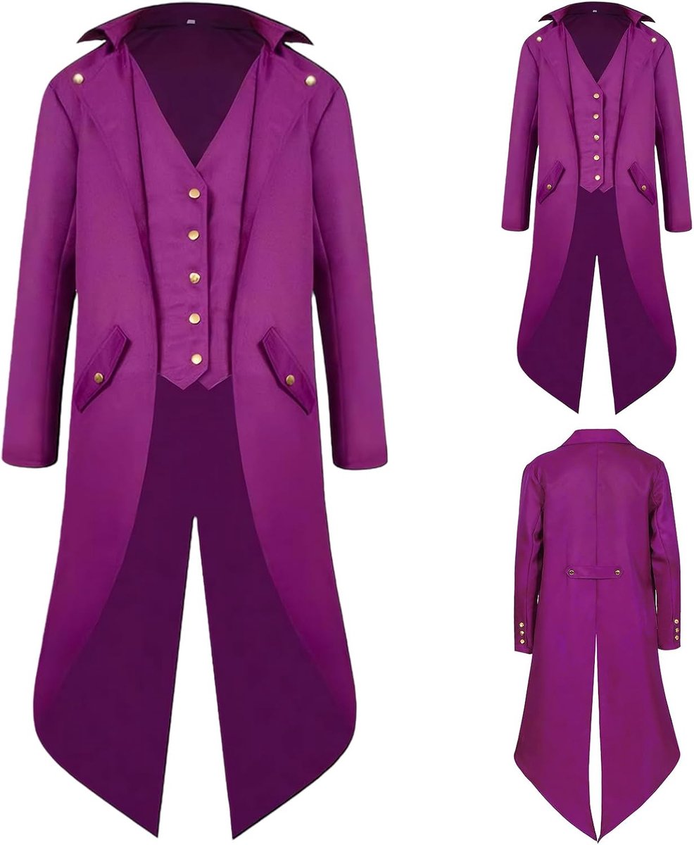 Steampunk-jas voor heren, middeleeuwse gotische Victoriaanse jas, vintage jas voor Halloween, cosplay