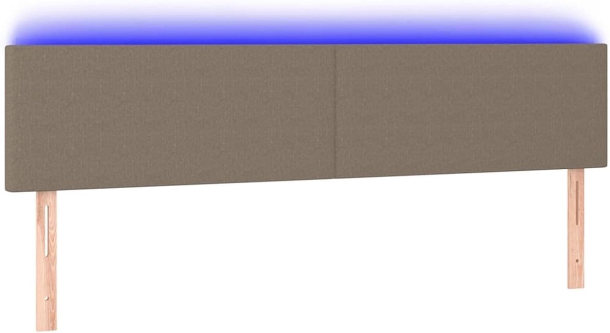 Hoofdeinde taupe, 200 x 5 x 78/88 cm, stof, voor bedden zonder hoofdeinde, ideaal voor slaapkamer en moderne woonkamers, eenvoudige montage, gemakkelijk te reinigen en rugvriendelijk zitten
