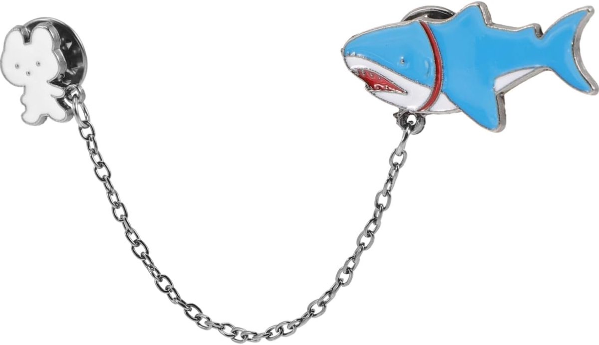 Haai Broche van legering met kettingontwerp speld voor vrouwen kleding sjaal en hoed veilige bevestiging modieuze kledingsieraden