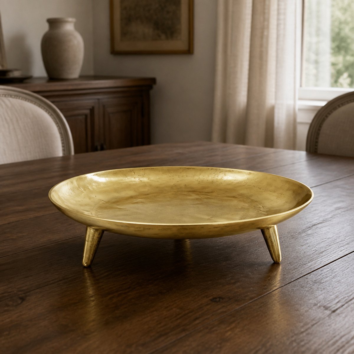Hoppa! - Dienblad - Rond op 3 Poten - Goud - 49 x 29 x 18 (B x D x H)