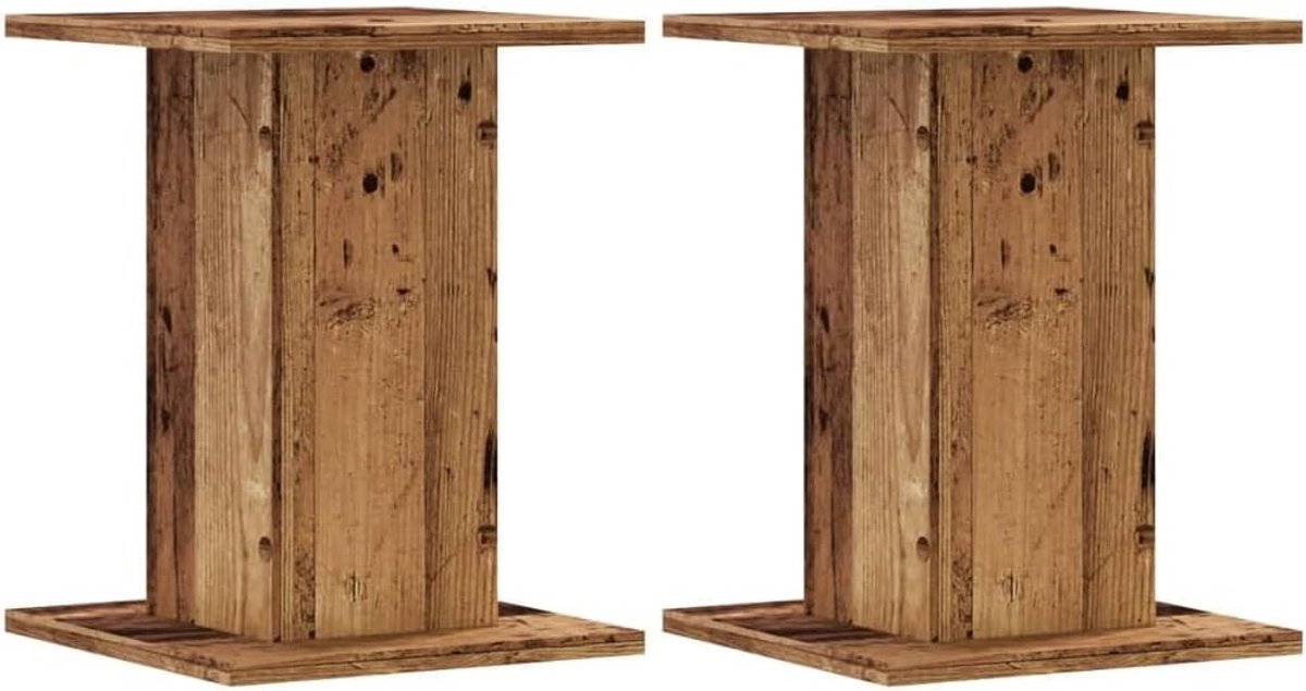 Eiken Afwerking, Bewerkt Hout, 2-delige Set, voor Moderne Woonkamer, Thuisbioscoop (30x30x40 cm)