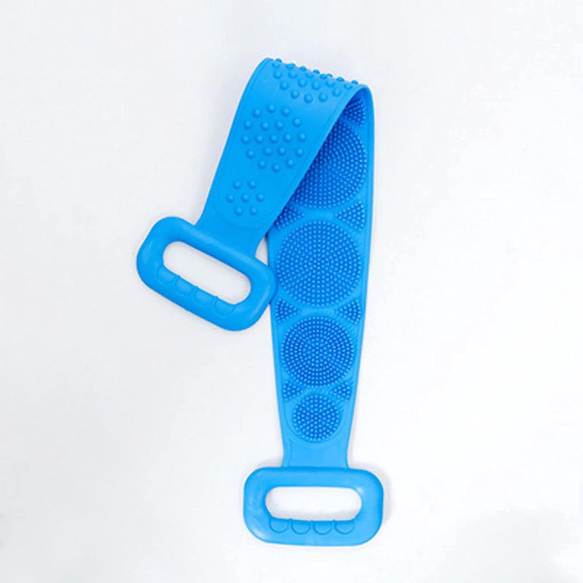 Doucheborstel, 70 cm siliconen lichaamsborstel voor exfoliëren, verkwikken uw huid, massage-ervaring, baddouchescrubber voor mannen en vrouwen, 1 stuk blauw