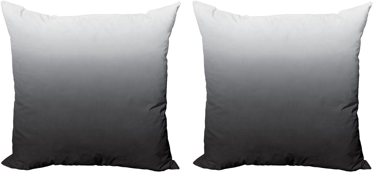 ABAKUHAUS Ombre Sierkussenhoes Set van 2, Graustufen- Tone Thema ändern, Modern Accent Dubbelzijdige Digitale Print, 60x60, Wit Grijs