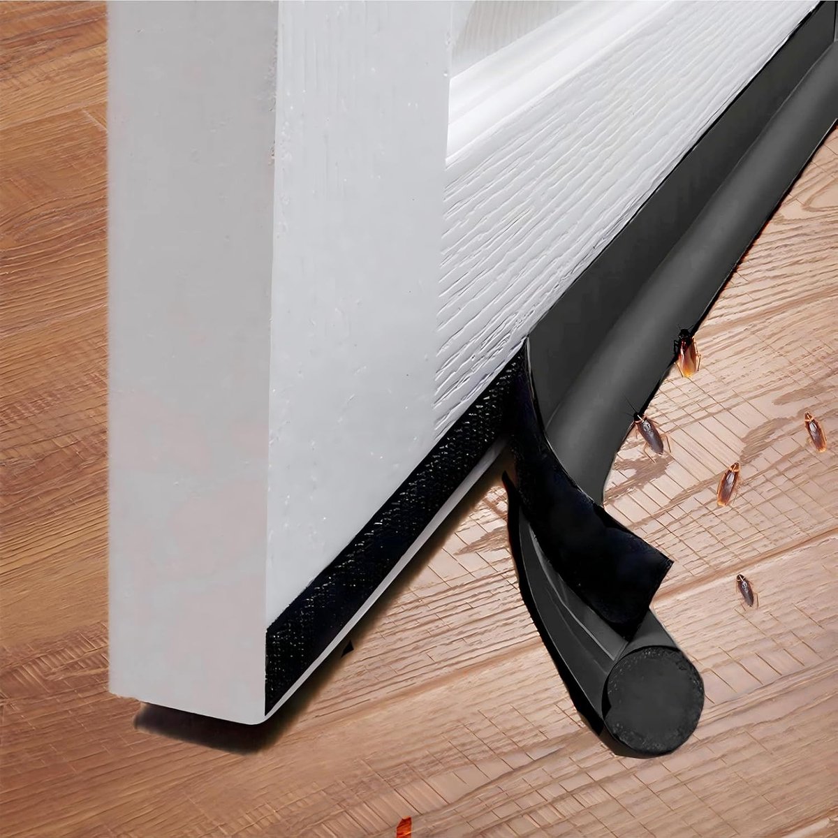 2 stuks deurstopper, 96 cm, zwarte deurafdichting