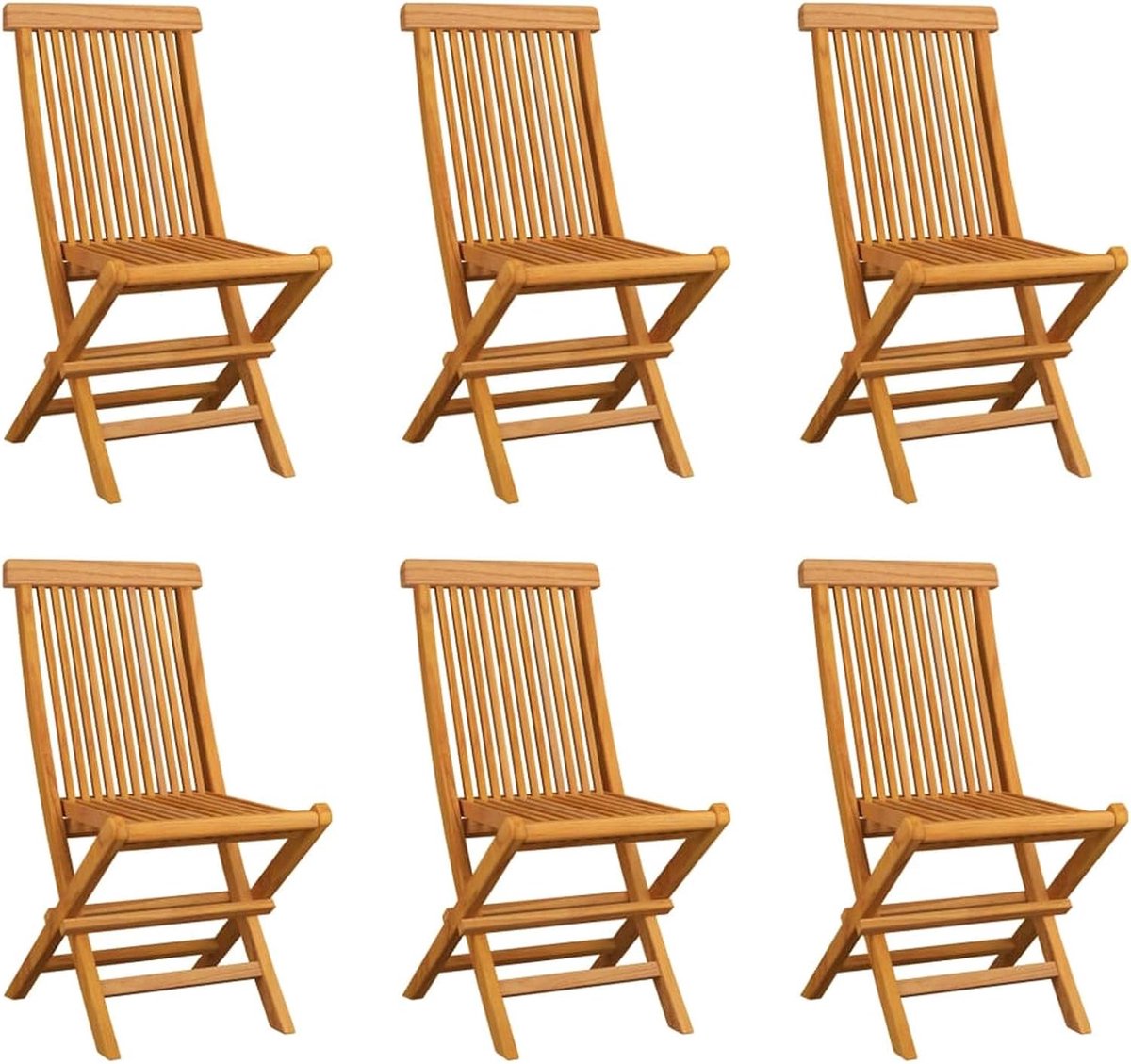 Inklapbare tuinstoelen, 6 stuks, klapstoel, campingstoel, tuinstoel, stoel, fauteuil, balkonstoel, tuinstoelen, terrasbalkonstoelen, massief teak