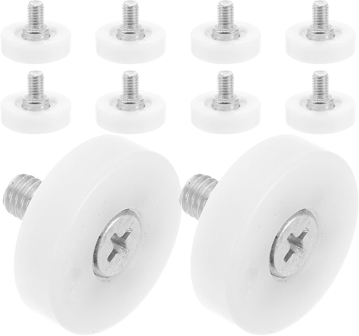10 Stuks Delige Nylon Ladegeleiders met Kogellagers Duurzame Meubelrolletjes voor Kasten Ladekasten Schroefdikte Soepel Glijdende Stille Vervangingswielen voor Kantoor Thuisgebruik