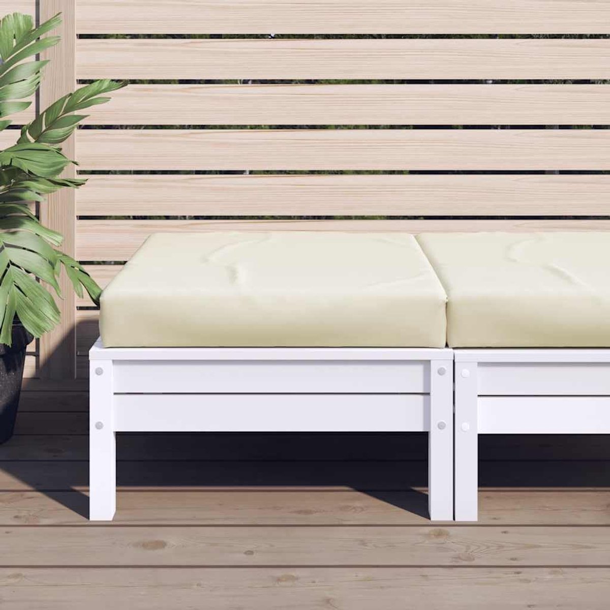 Crème, 60 x 60 x 9,5 cm, van duurzaam Oxford-weefsel, voor outdoor meubels en binnen, waterafstotend zitkussen met zachte bekleding, ademend