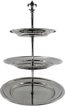 By Kohler Etager 3-lagen rond zilver metaal 30x30x48cm medium lelie (110122)