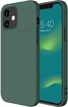 Ceezs telefoonhoesje geschikt voor Apple iPhone 12 / 12 Pro hoesje siliconen - backcover - optimale bescherming - groen + glazen Screenprotector
