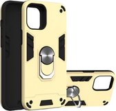 Voor iPhone 12 Pro Max 2 in 1 Armor Series PC + TPU beschermhoes met ringhouder (goud)
