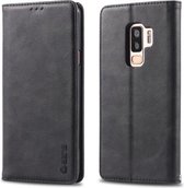 Voor Galaxy S9 Plus AZNS Retro Textuur Magnetische Horizontale Flip PU lederen tas met houder & kaartsleuven & fotolijst (zwart)