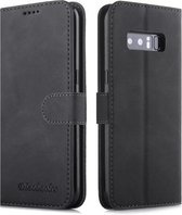 Voor Galaxy Note 8 Diaobaolee Pure Verse Textuur Horizontale Flip Leren Case, met Houder & Kaartsleuf & Portemonnee & Fotolijst (Zwart)