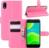 Voor Wiko Sunny 4 / Y50 Litchi Texture Horizontale Flip Leren Case met Portemonnee & Houder & Kaartsleuven (Rose rood)