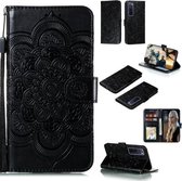 Voor Huawei nova 7 Pro Mandala Embossing Patroon Horizontale Flip PU Leather Case met Houder & Kaartsleuven & Walle & Lanyard (Zwart)