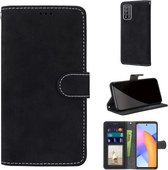 For Honor 10X Lite Retro Frosted Horizontale Flip PU lederen tas met houder & kaartsleuven & portemonnee & fotolijst (zwart)