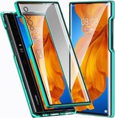 Voor Huawei Mate Xs Ultra Slim Dubbelzijdig Magnetische Adsorptie Hoekig Frame Gehard Glas Magneet Flip Case (Groen)