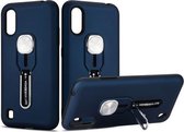 Voor Galaxy A01 King Thunder God siliconen mobiele telefoonhoes met ringstandaard (blauw)