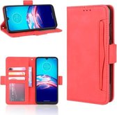 Voor Motorola Moto E6s (2020) Skin Feel Kalfspatroon Horizontale Flip Leren Case met Houder & Kaartsleuven & Fotolijst (Rood)