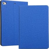 Horizontale leren flip-hoes met stofstructuur voor iPad mini 4 / mini 2019, met houder en slaap- / wekfunctie (blauw)