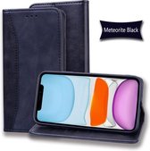 Voor iPhone XS Max Business Stitching Horizontale flip lederen tas met dubbele vouw & beugel & kaartsleuven & fotolijst & portemonnee (zwart)
