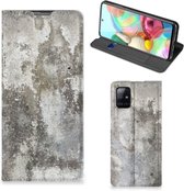 Telefoon Hoesje Geschikt voor Samsung Galaxy A71 Flipcover Beton