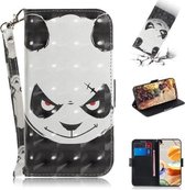Voor LG K61 3D Gekleurde Tekening Horizontale Flip Leren Case met Houder & Kaartsleuven & Portemonnee & Lanyard (Angry Bear)