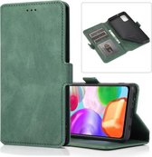 Voor Samsung Galaxy A41 Retro Magnetische Sluiting Horizontale Flip Leren Case met Houder & Kaartsleuven & Fotolijst & Portemonnee (Donkergroen)