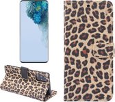 Voor Samsung Galaxy Note20 Leopard Pattern Horizontale Flip Leather Case met houder & kaartsleuven (geel)