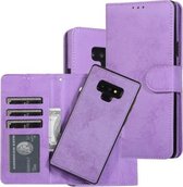 Voor Samsung Galaxy Note9 Retro 2 in 1 Afneembare Magnetische Horizontale Flip TPU + PU Leren Case met Houder & Kaartsleuven & Fotolijst & Portemonnee (Paars)